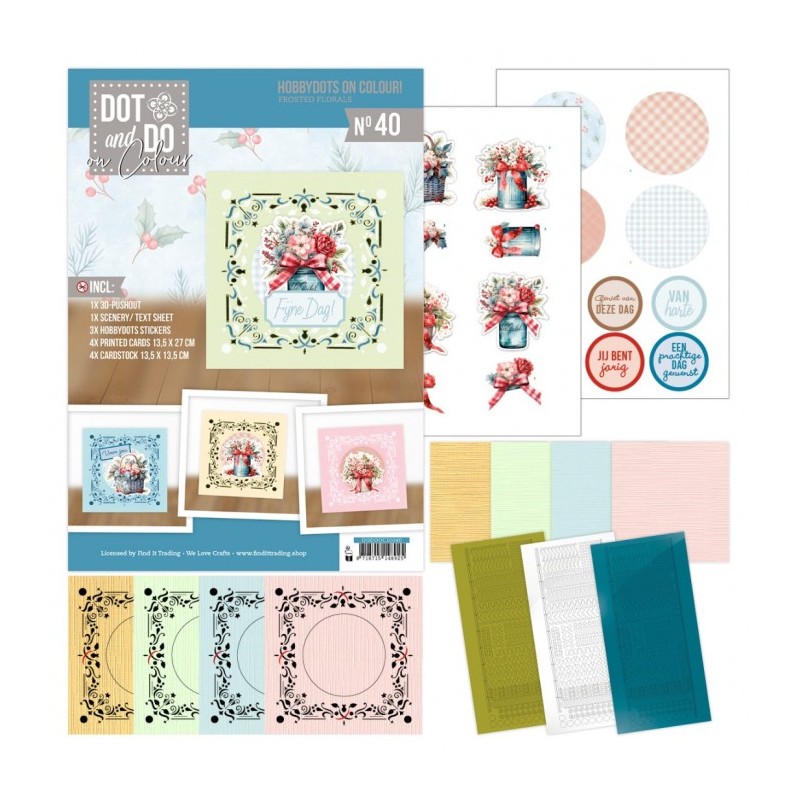 Dot and Do on Colour 40 - Kit Carte 3D - Fleurs givrées
