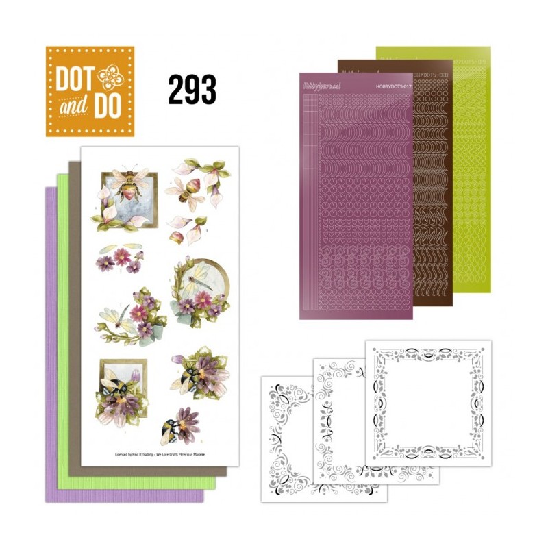 Dot and do 293 - kit Carte 3D - Fleurs et abeilles