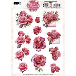 Carte 3D prédéc. - SB11078 - Fleurs élégantes - Roses
