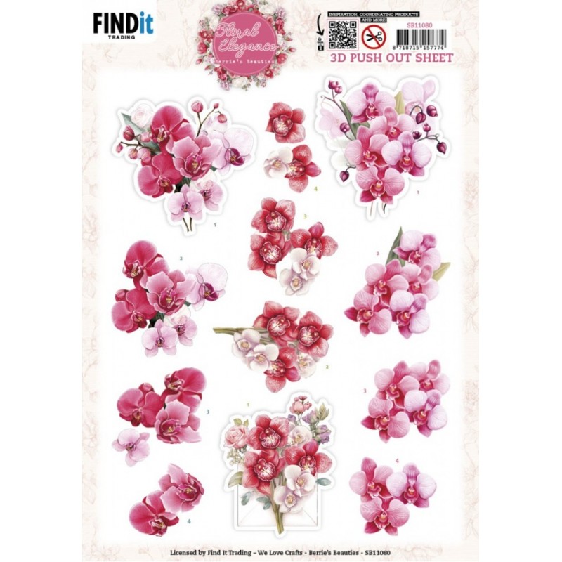 Carte 3D prédéc. - SB11080 - Fleurs élégantes - Orchidées
