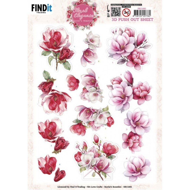 Carte 3D prédéc. - SB11081 - Fleurs élégantes - Magnolia