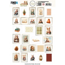 Carte 3D prédéc. - SB11100 - Lapins en hiver - Timbres