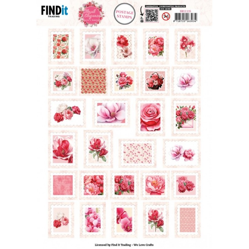 Carte 3D prédéc. - SB11115 - Fleurs élégantes - Timbres