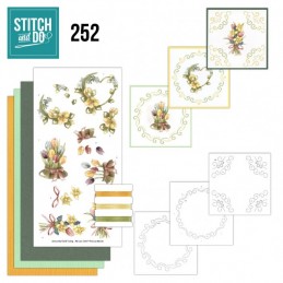 Stitch and do 252 - kit Carte 3D broderie - Fleurs jaunes