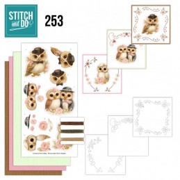 Stitch and do 253 - kit Carte 3D broderie - Chouette élégantes