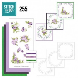 Stitch and do 255 - kit Carte 3D broderie - Fleurs mauves