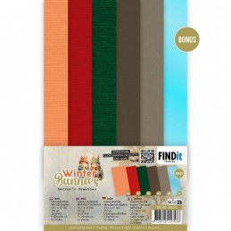 Set 21 cartes 13.5x27cm - Lapins en hiver - BB-4K-10026