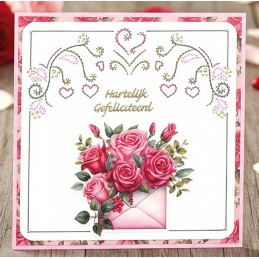 Carte 3D à découper - CD12418 - Fleurs élégantes - Roses