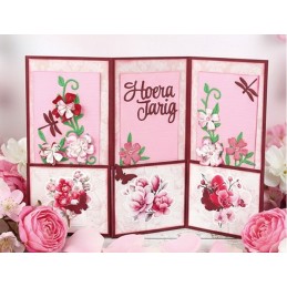 Carte 3D à découper - CD12419 - Fleurs élégantes - Pivoines