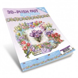 Carte 3D livre A4 prédécoupé N°61 - Fleurs de printemps - 24 images + papiers