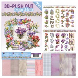 Carte 3D livre A4 prédécoupé N°61 - Fleurs de printemps - 24 images + papiers
