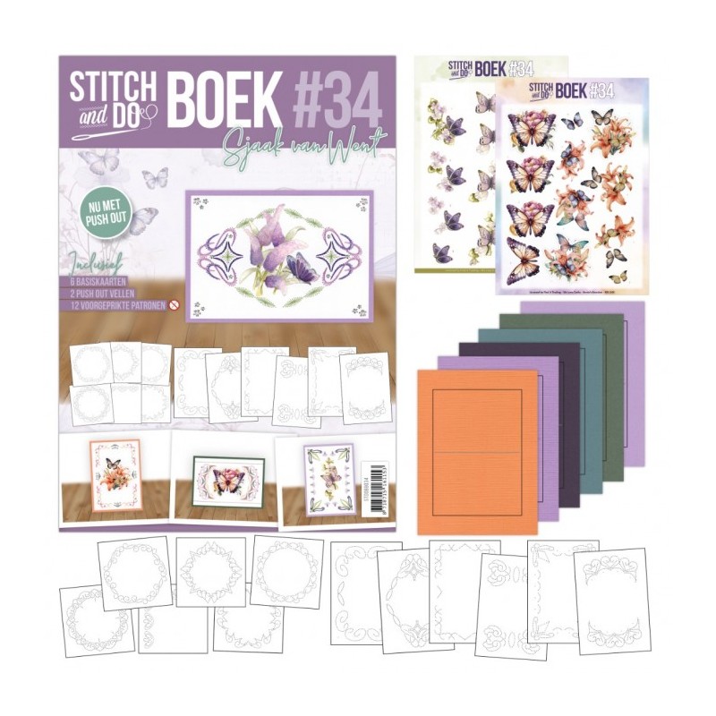 Stitch and Do Livre n°34 - Kit Carte 3D à broder - Rêve de papillons