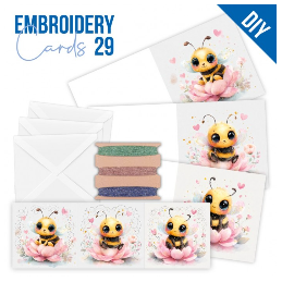 Kit de 3 Cartes à broder imprimées  - STDOPP029 - Abeilles trop mimi