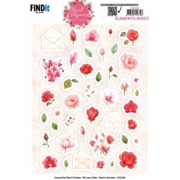 Carte à découper - CD12423 - Fleurs élégantes - Petites décos
