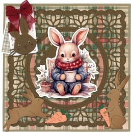 Bloc de papier - Lapins d'hiver - Papiers design 20.3x20.3 - BBPP10033