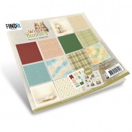 Bloc de papier - Lapins d'hiver - Papiers design 20.3x20.3 - BBPP10033