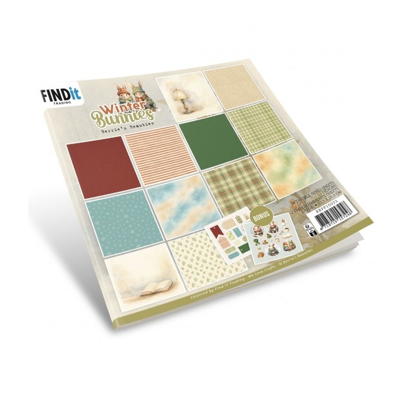 Bloc de papier - Lapins d'hiver - Papiers design 20.3x20.3 - BBPP10033