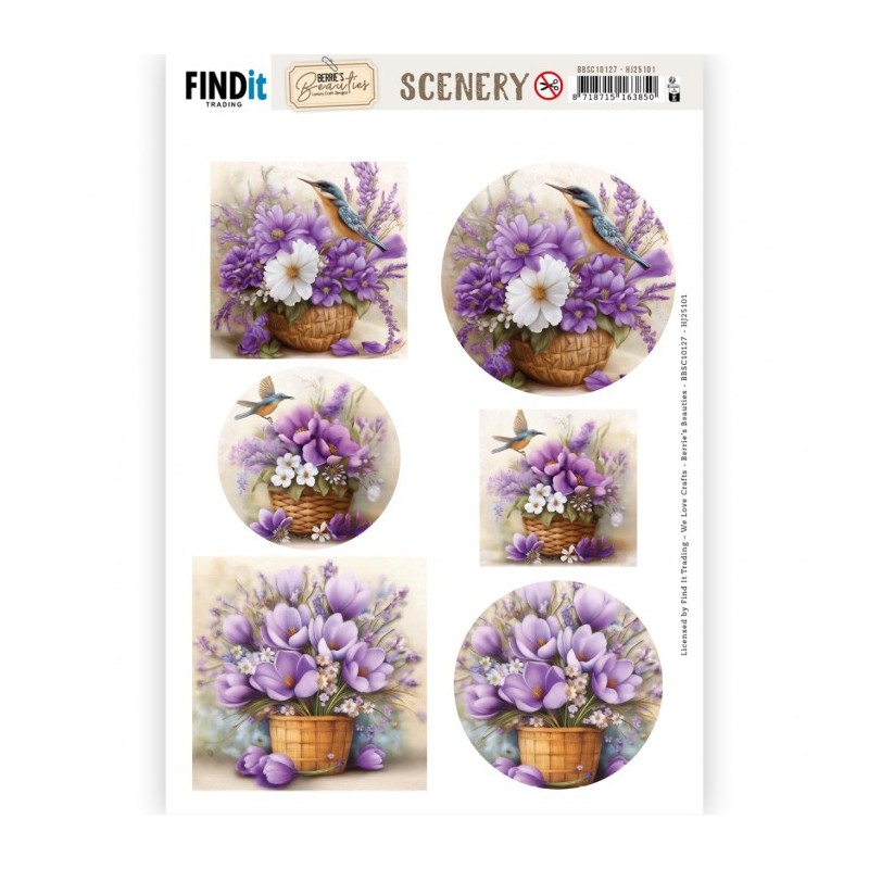 Carte Scène prédéc. - BBSC10127 - Premières fleurs - rondes et carrées