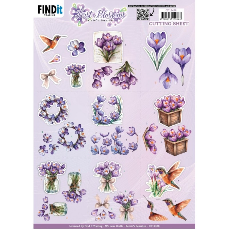 Carte 3D à découper - CD12428 - Premières fleurs - Mini images