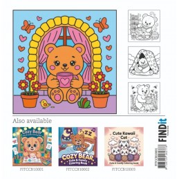 Livre de coloriage Ourson 40 pages 21 x 21 cm