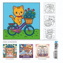 Livre de coloriage Chat Kawai 40 pages 21 x 21 cm