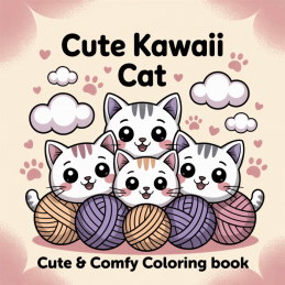 Livre de coloriage Chat Kawai 40 pages 21 x 21 cm