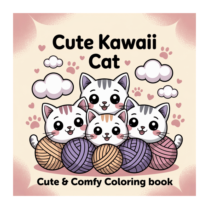 Livre de coloriage Chat Kawai 40 pages 21 x 21 cm