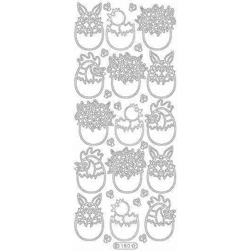 STICKERS - 0180 - OEUFS - OR