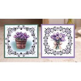 Carte 3D prédéc. - SB11084 - Premières Fleurs - Crocus et colibri