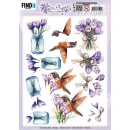 Carte 3D prédéc. - SB11084 - Premières Fleurs - Crocus et colibri