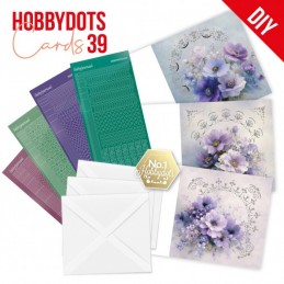 Kit cartes imprimées Hobbydots N°39 - Fleurs mauves