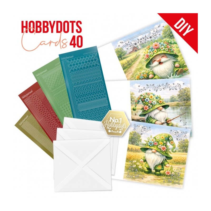 Kit cartes imprimées Hobbydots N°40 - Gnomes joyeux