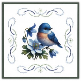 Stitch and do 256 - kit Carte 3D broderie - Oiseaux bleus
