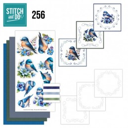 Stitch and do 256 - kit Carte 3D broderie - Oiseaux bleus