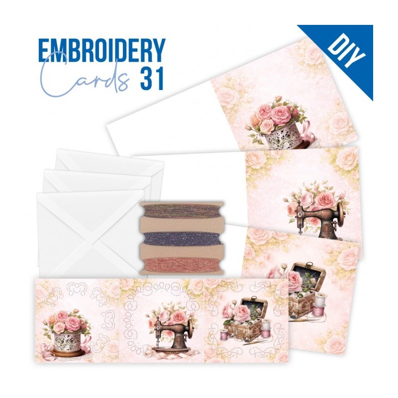 Kit de 3 Cartes à broder imprimées  - STDOPP031 - Couture