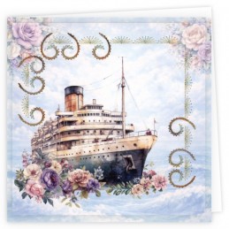 Kit de 3 Cartes à broder imprimées  - STDOPP032 - Transports fleuris