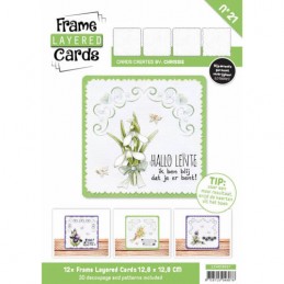 Cartes cadres de fond n°21 carrées 12.8 x 12.8 cm