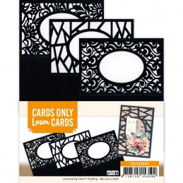 Cartes 3D Laser seules A6 - 4 cartes 10 x 15 cm - noires