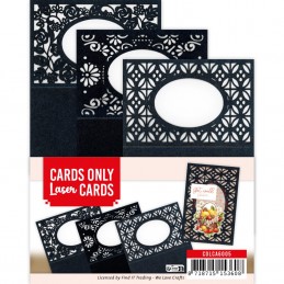 Cartes 3D Laser seules A6 - 4 cartes 10 x 15 cm - noires