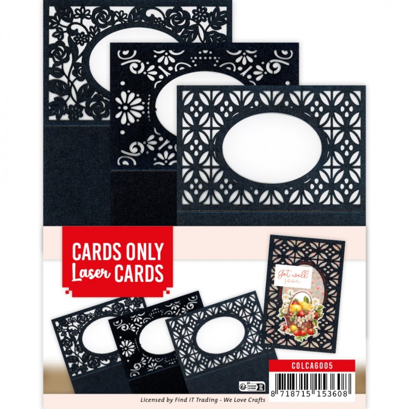 Cartes 3D Laser seules A6 - 4 cartes 10 x 15 cm - noires