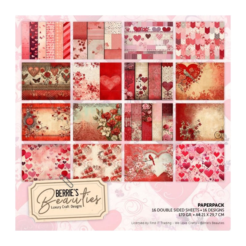 Bloc de papier - Motifs mariage - 16 feuilles A4