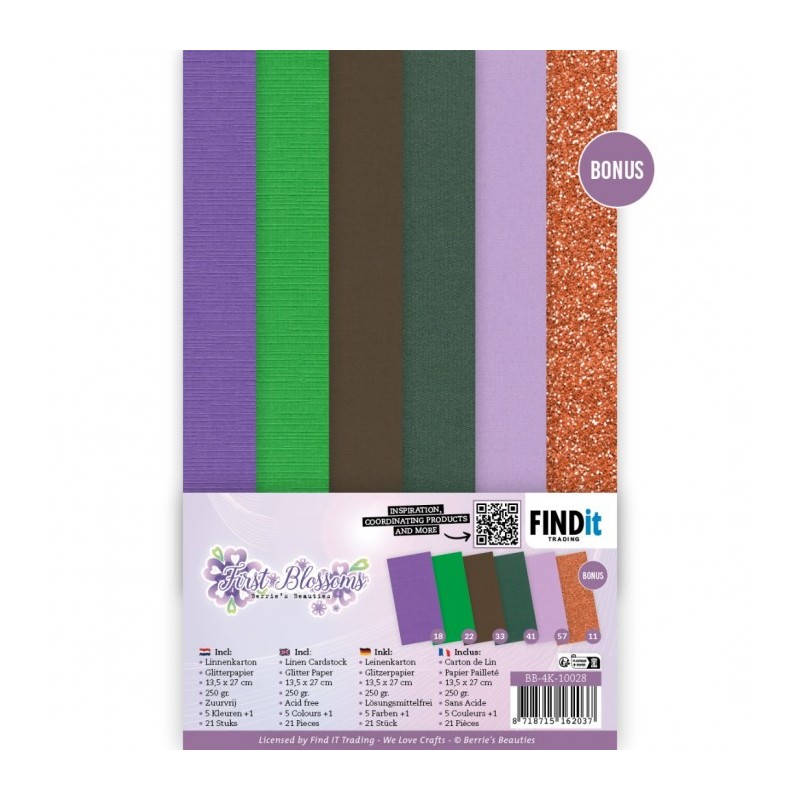 Set 21 cartes 13.5x27cm - Premières fleurs - BB-4K-10028