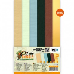 Set 21 cartes 13.5x27cm - Animaux mignons - BB-4K-10033