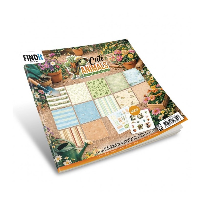 Bloc de papier - Animaux mignons - Papiers design 20.3x20.3 - BBPP10040