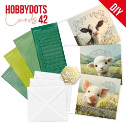 Kit cartes imprimées Hobbydots N°42 - Jeunes animaux de la ferme