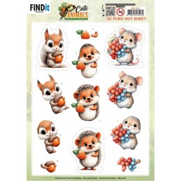 Carte 3D prédéc. - SB11103 - Animaux mignons - Amis de la forêt