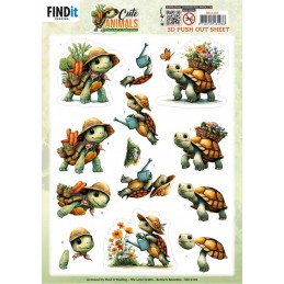 Carte 3D prédéc. - SB11104 - Animaux mignons - Tortues