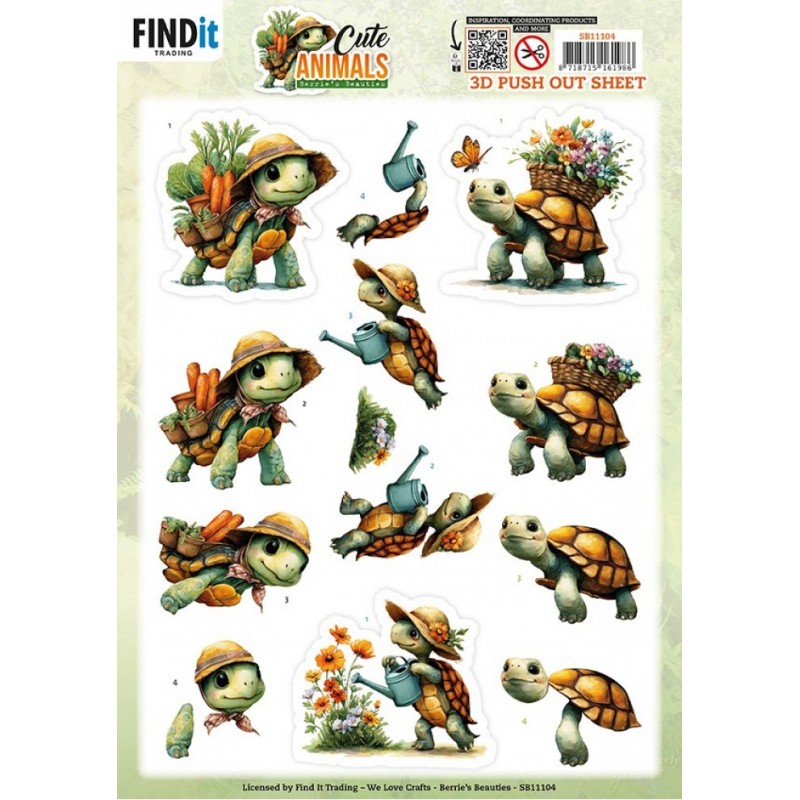 Carte 3D prédéc. - SB11104 - Animaux mignons - Tortues