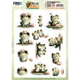 Carte 3D prédéc. - SB11105 - Animaux mignons - Grenouilles
