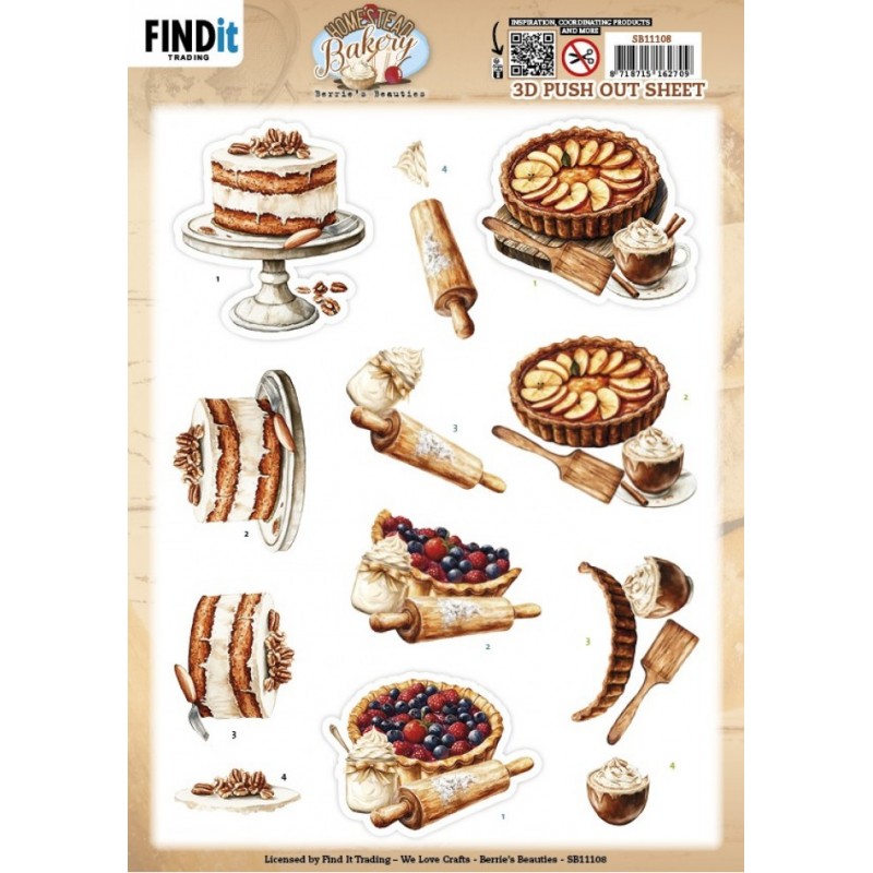 Carte 3D prédéc. - SB11108 - Boulangerie - Tartes et gâteaux
